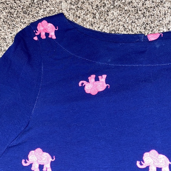 Lilly Pulitzer Waverly Resort Navy Elephant Drop Top - Picture 3 of 6